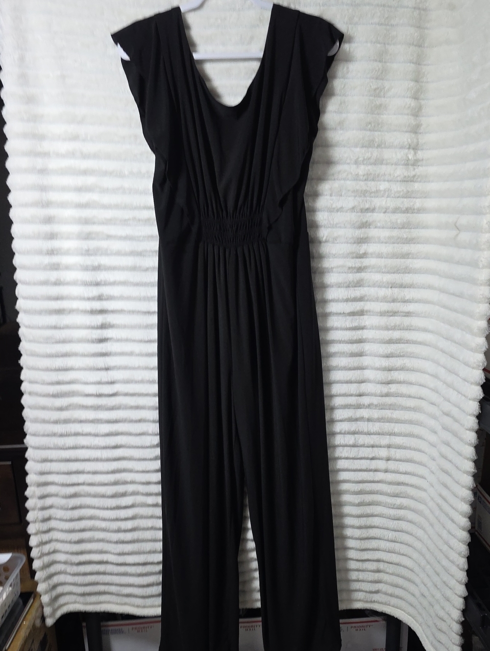 0379 Maurices Black Sleeveless Jumpsuit with Gathered Waist